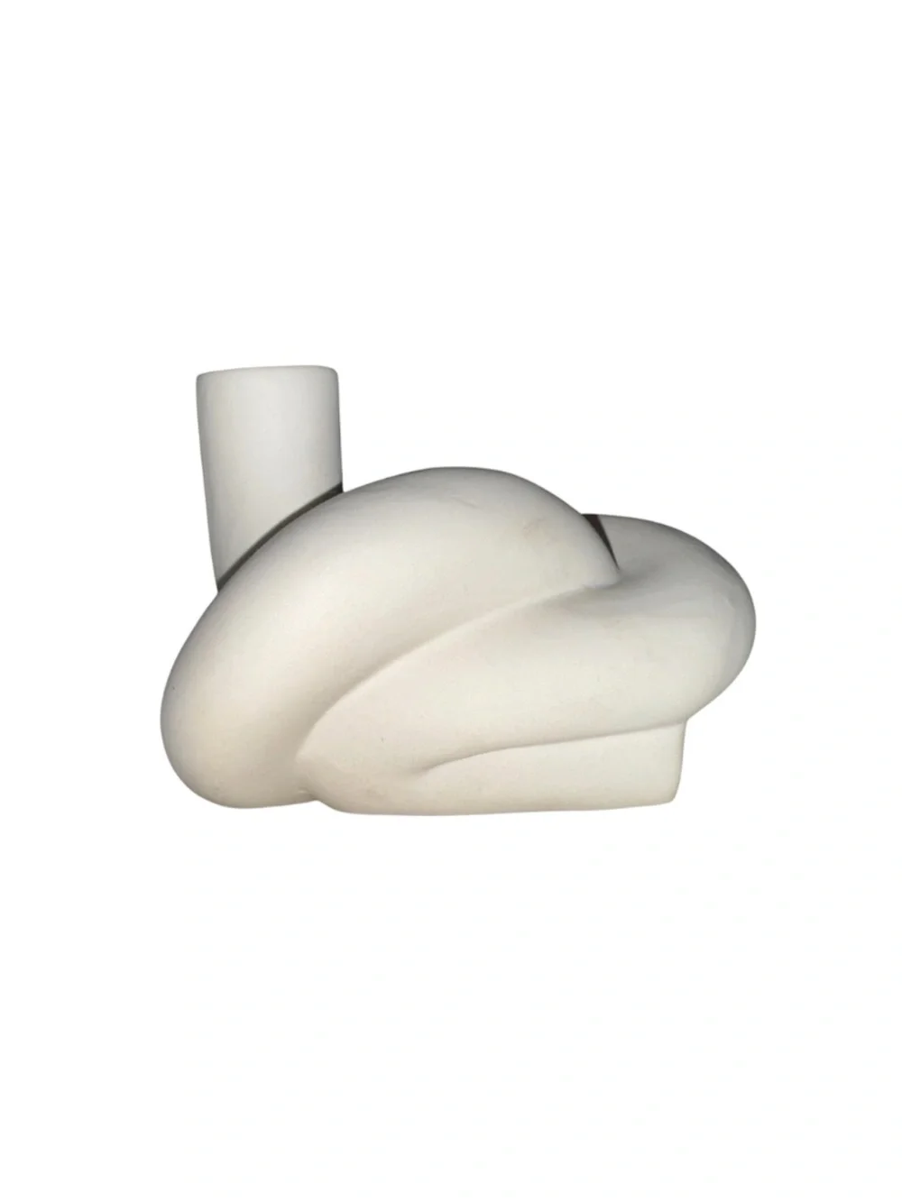 Modern White Ceramic Knot Candelabra